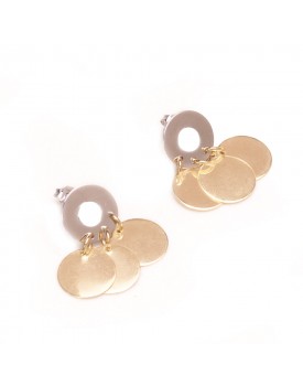 Brinco Dourado Paetê Prateado