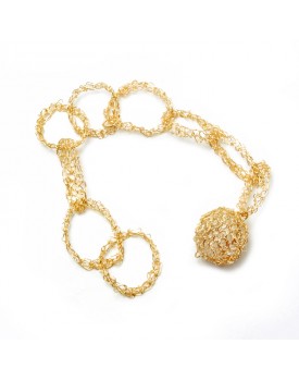 Pulseira Dourado Arcos Com Cristal