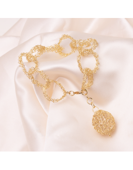 Pulseira Dourado Arcos Com Cristal