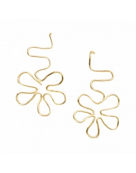 Brinco Dourado Margarida Pendurada