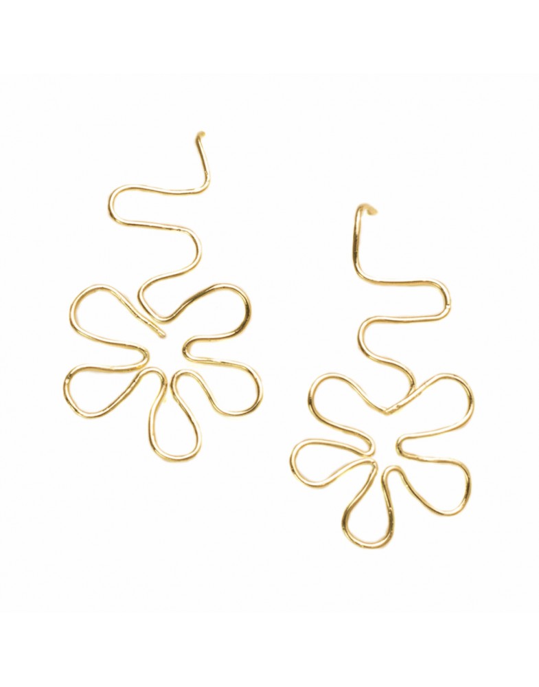 Brinco Dourado Margarida Pendurada