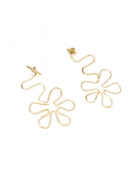 Brinco Dourado Margarida Pendurada