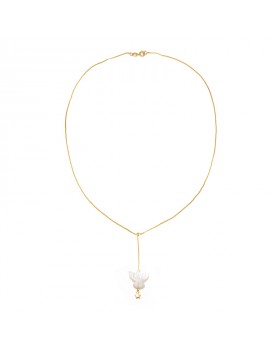 Colar Dourado Divino Espírito Santo Em Madrepérola