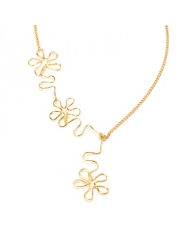 Colar Dourado Margarida Pendurada