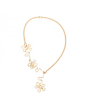 Colar Dourado Margarida Pendurada
