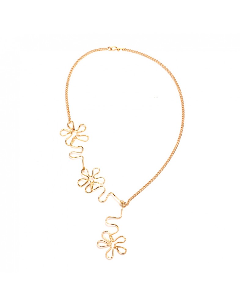 Colar Dourado Margarida Pendurada