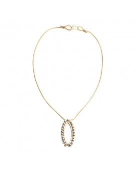 Colar Dourado Mesclado Com Bolinhas Prateadas