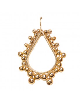 Brinco Dourado Gota Com Bolinhas