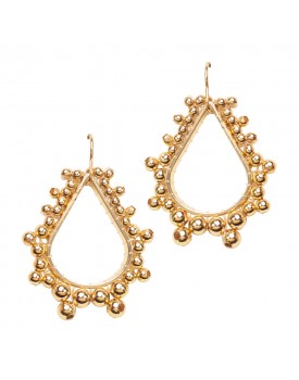 Brinco Dourado Gota Com Bolinhas
