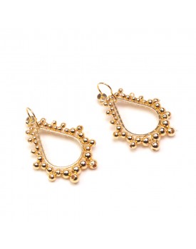 Brinco Dourado Gota Com Bolinhas
