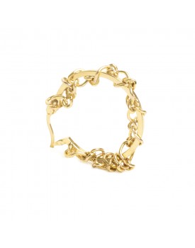 Brinco Dourado Argola Pequena Com Corrente