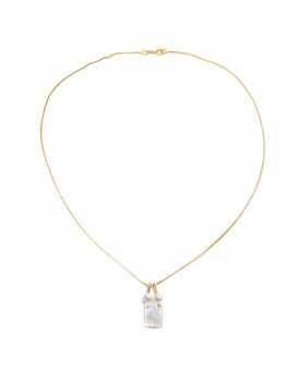Colar Dourado Madrepérola Face de Cristo Com Pérola