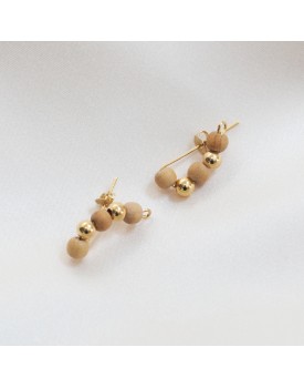 Brinco Dourado Furinhos Pau-marfim
