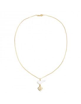 Colar Dourado Passarinho De Madrepérola