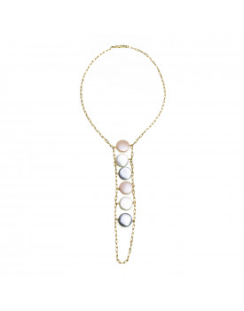 Colar Dourado Pastilhas De Madrepérolas Diversas