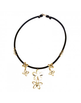 Colar Dourado Flores