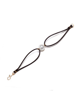 Pulseira Dourada Silicone Com Pérola
