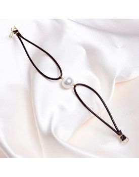 Pulseira Dourada Silicone Com Pérola
