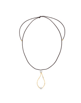 Colar Dourado Caninho Com Pérola