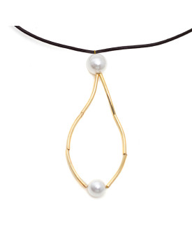 Colar Dourado Caninho Com Pérola