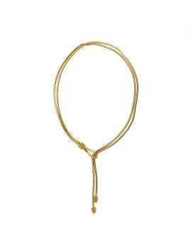 Colar Dourado Cobra Longo Com Cachinhos