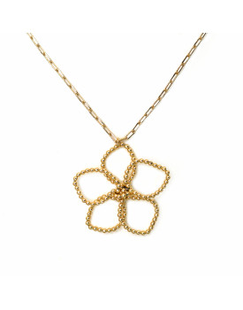 Colar Dourado Flor Vazada