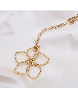 Colar Dourado Flor Vazada