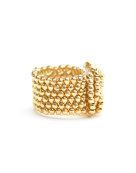 Anel Dourado Bolinhas Entrelaçadas