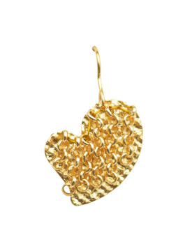 Brinco Dourado Coração Com Correntes