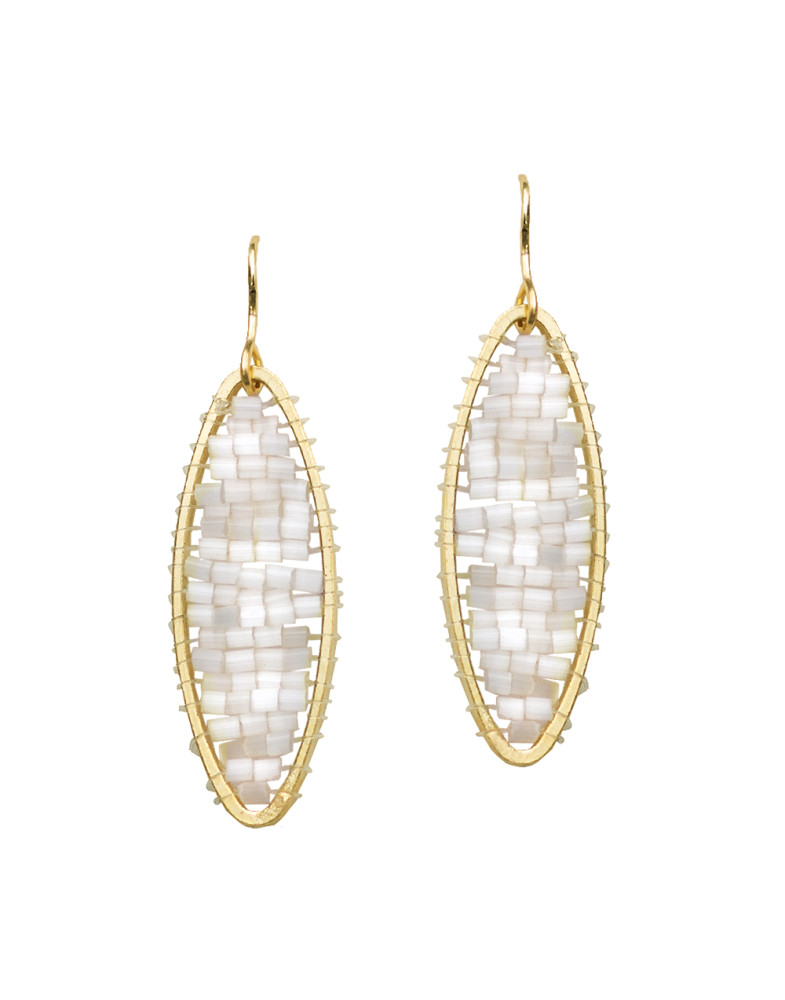 Brinco Dourado Elipse Com Vidrilhos