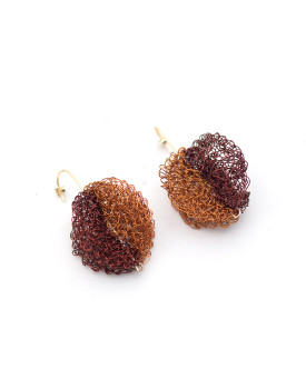 Brinco Dourado Bola De Cobre