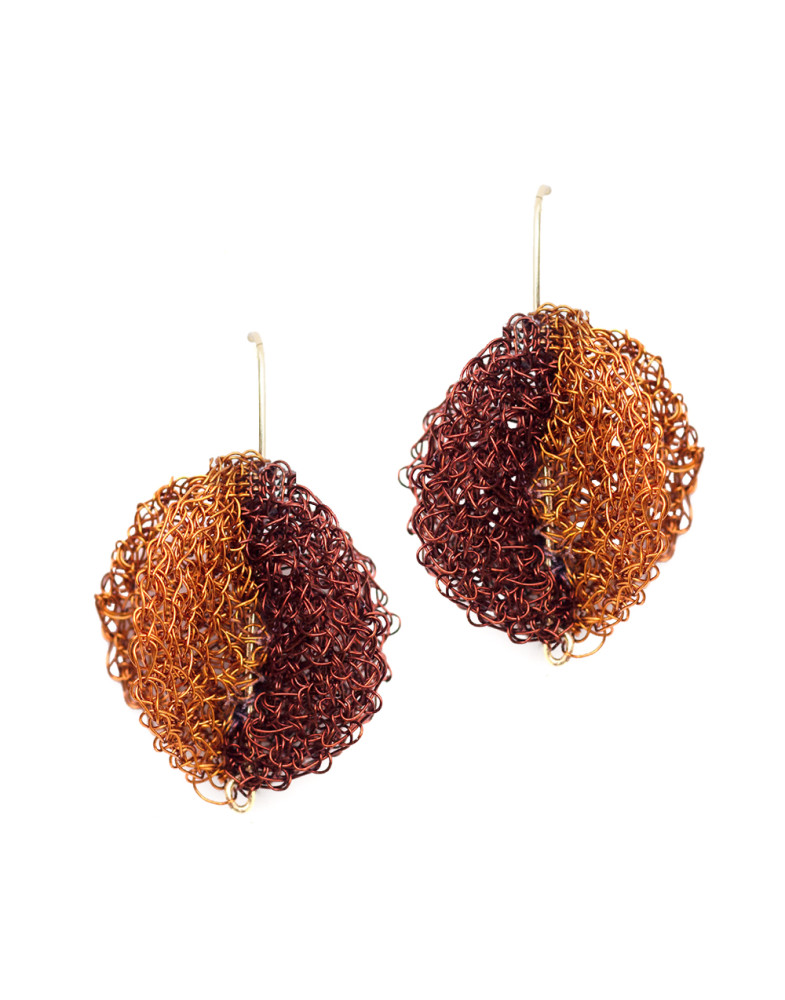 Brinco Dourado Bola De Cobre