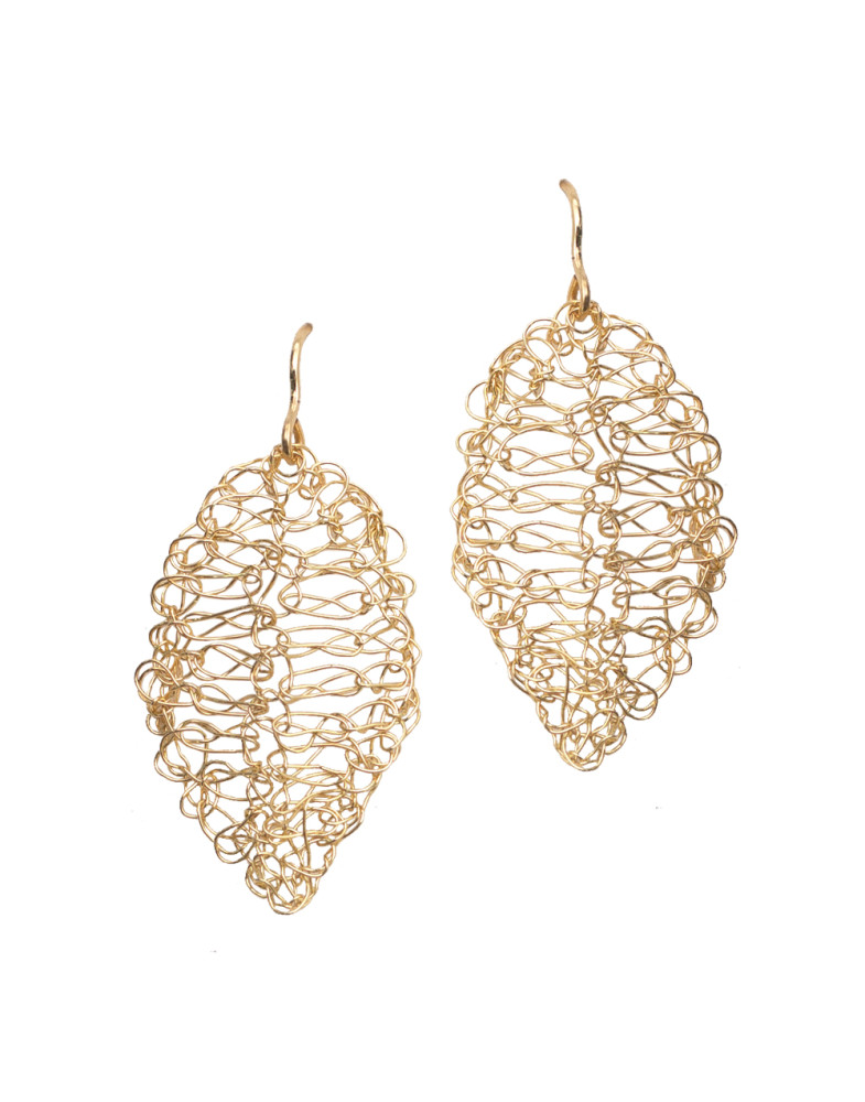 Brinco Dourado Folha Leve