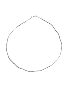 Colar Prata Cano Curvo Com Bolinhas