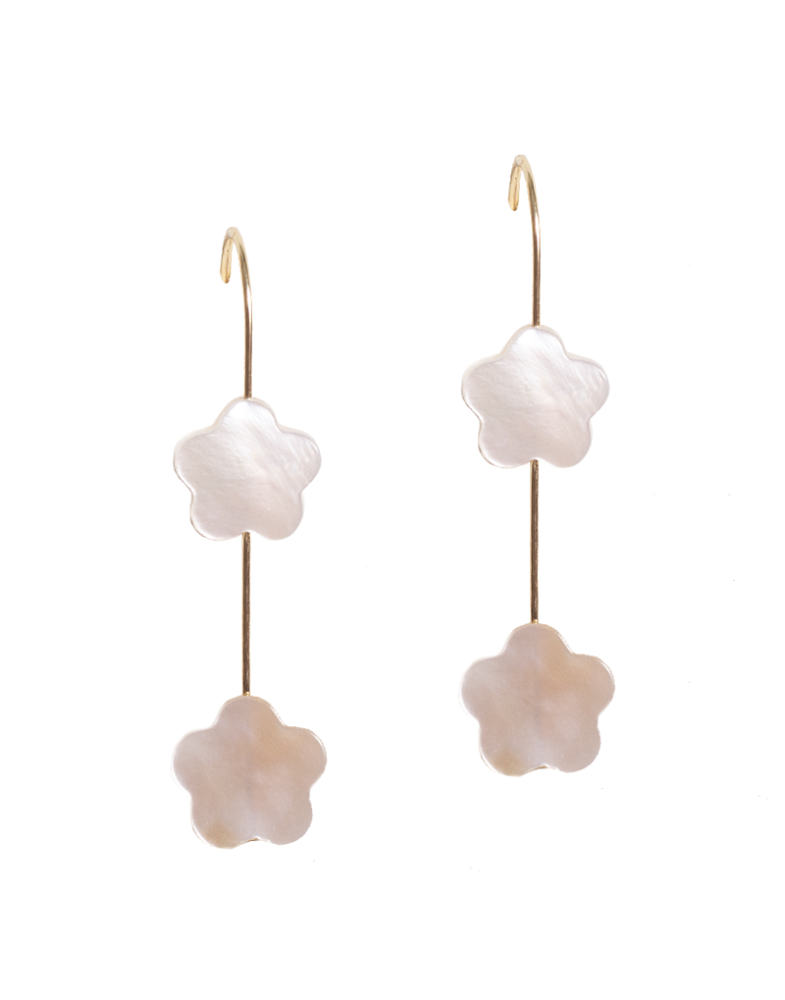 Brinco Dourado Florzinha Madrepérola