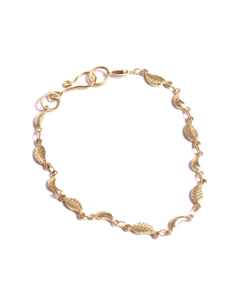 Pulseira Dourada Folhas