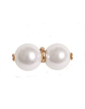 Brinco Dourado Pérolas Duplas