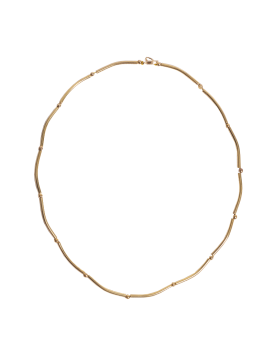 Colar Dourado Cano Curvo Com Bolinhas