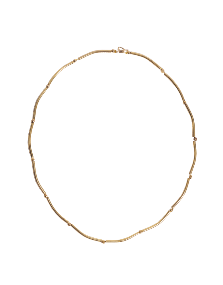 Colar Dourado Cano Curvo Com Bolinhas