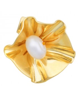 Brinco Dourado Flor De Paetê