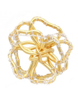 Brinco Dourado Rosa Caseada