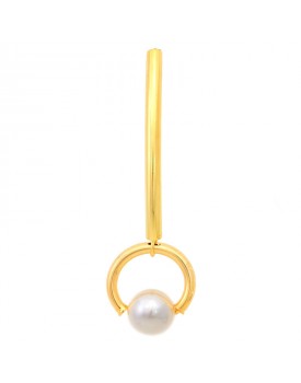 Brinco Dourado Com Argolas E Pérola
