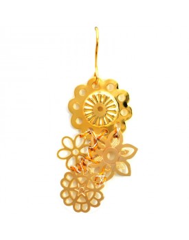 Brinco Dourado Flores Unidas