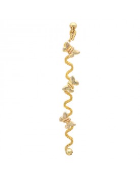 Brinco Dourado Zig-Zag De Borboletas