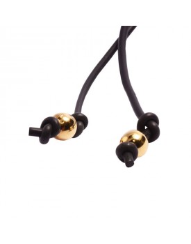 Colar Dourado Silicone Preto