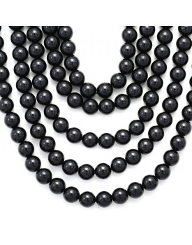 Colar Com Pérolas De Resina Preta