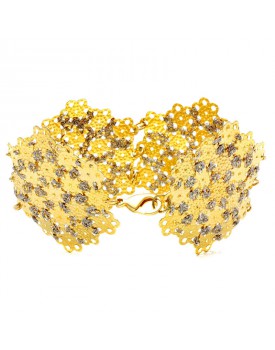 Pulseira Dourada Margaridas Caseadas