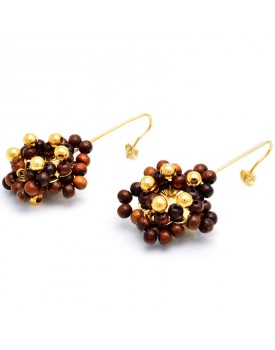 Brinco Dourado Flor Ninho De Imbuias