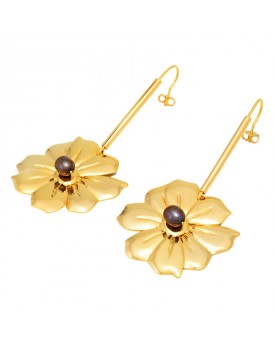 Brinco Dourado Flor De Laço