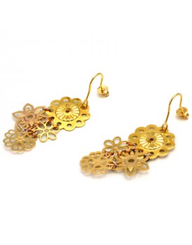 Brinco Dourado Flores Unidas